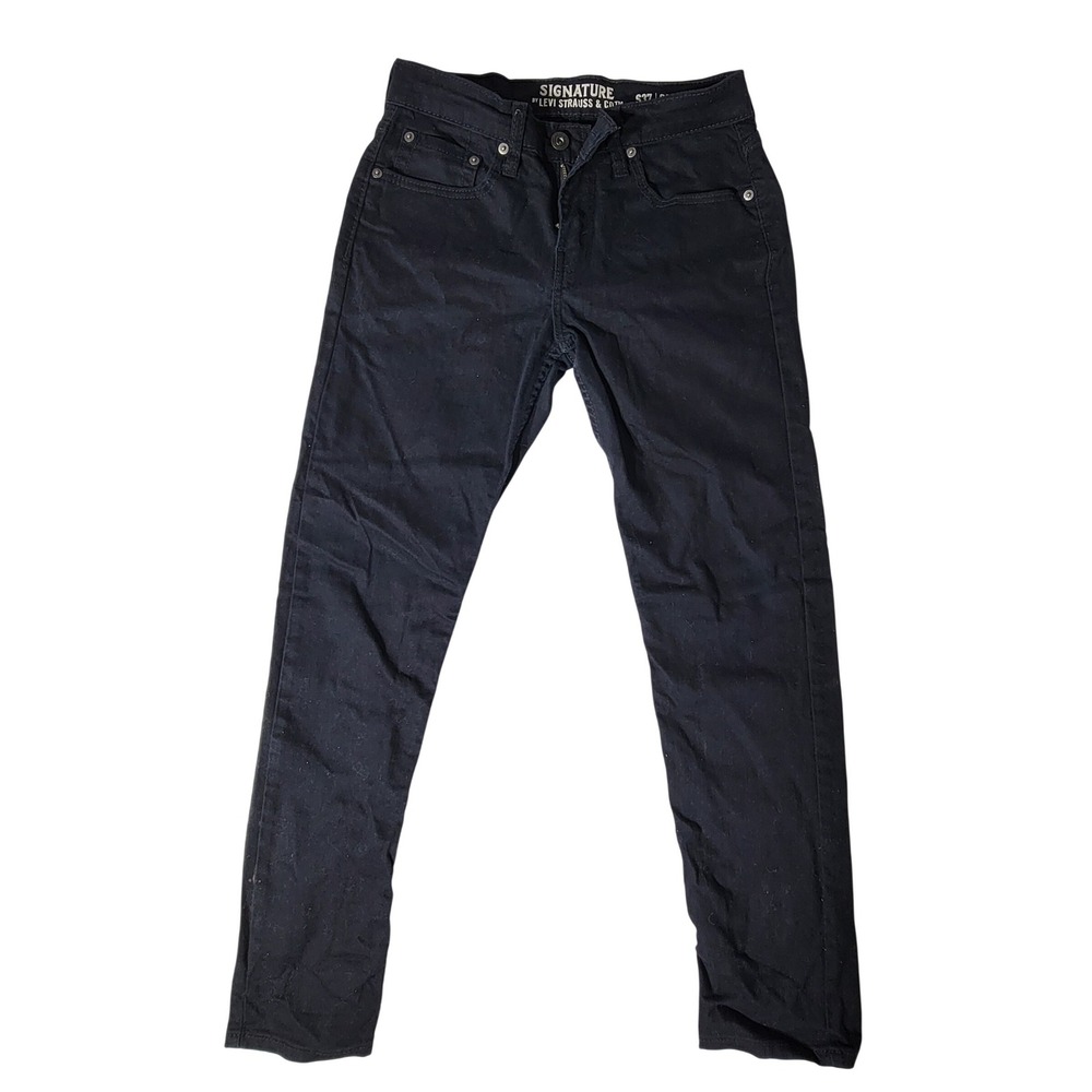 Signature by Levi Strauss & Co S37 Slim Jeans Black Mens Size 27x27 Denim Pants